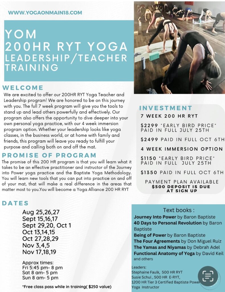 200hr RYT Yoga Leadership and Teacher Training